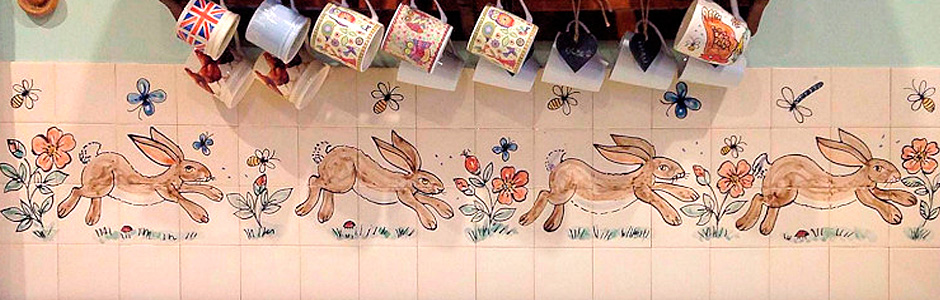 Running Hare Tile Mural