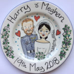 Harry and Meghan wedding hand painted plate