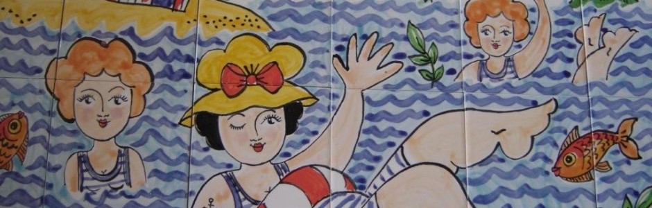 Hand Painted Seaside Bathroom Tile Murals