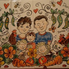 Hand Painted Family Garden Kitchen Tile Mural