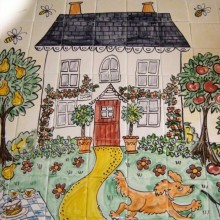 Hand Painted Cottage Kitchen Tiles