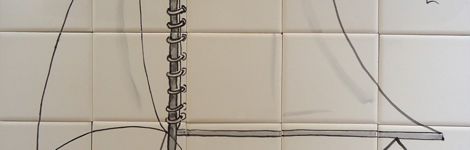 Sailing Boat Bathroom tiles -handpainted glaze