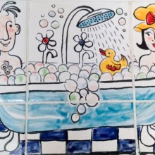 Mr & Mrs Bathtime Tile Murals