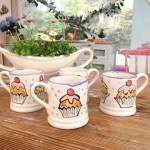 Hand painted mugs commisioned for The Great British Bake Off