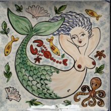 Mermaid hand painted bathroom tiles