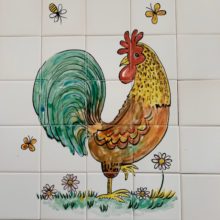 Kitchen tile mural hand painted cockerel