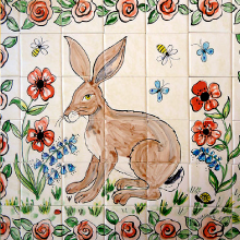 Hand Painted Hare Wall Tiles