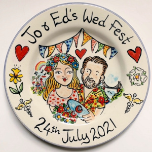 Wed Fest hand painted plate