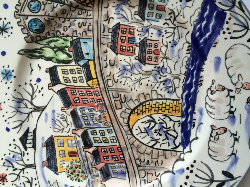 Snowy Llandeilo hand painted scene