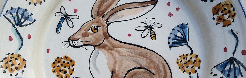 Hand Painted Hare Plate