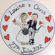 Hand painted personalised wedding plate 2012 L&C
