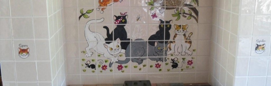 Cats Kitchen Cooker Splashback