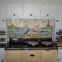 Hand painted Aga Splashback tile Murals