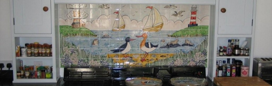 Hand painted Aga Splashback tile Murals