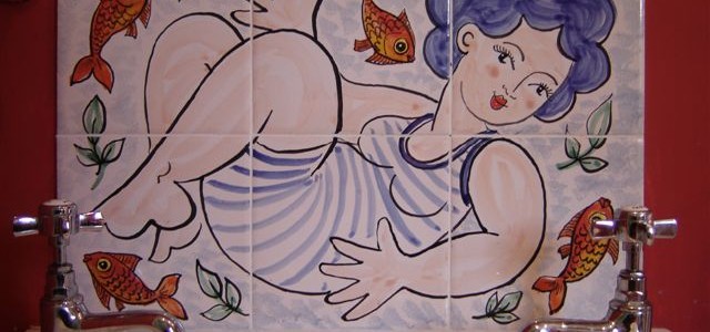 Hand Painted Sink Splashback Tiles