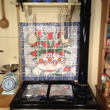 Hand Painted Flowers Aga Tile Panels