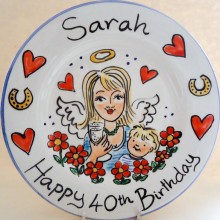 Happy 40th Birthday Hand Painted Personalised Plate