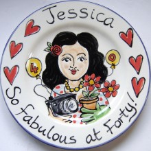 Hand painted personalised Fabulous at 40 Birthday plate