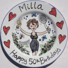 Happy 50th Birthday Hand Painted Personalised Plate