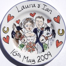 Hand painted wedding plate 2009 L&I