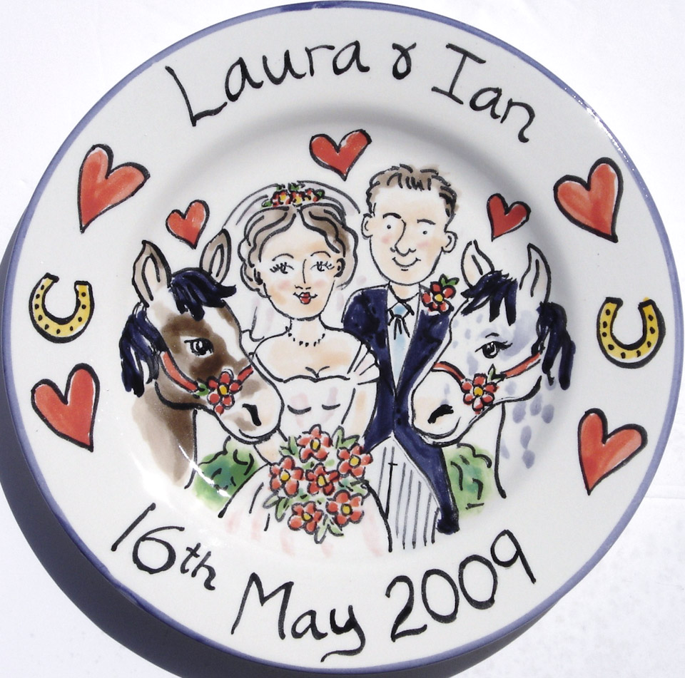 Weddings & Anniversary Plates Kate Glanville Hand Painted Tiles, Tile