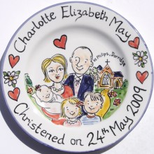 CEM hand painted Christening plate