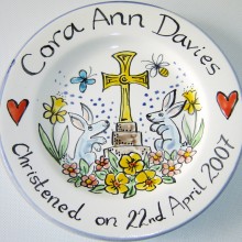 Christening Hand Painted Personalised Plate 2007