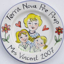 Hand painted personalised thank you teacher TN Plate