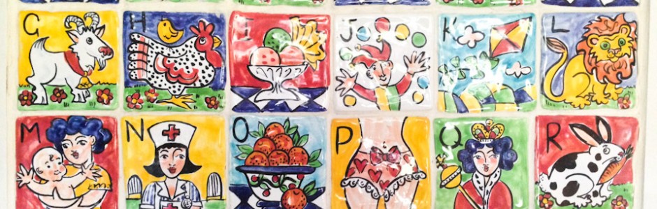 Single Alphabet ceramic wall Tiles