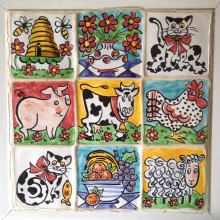 Hand Painted Single Farm Tiles