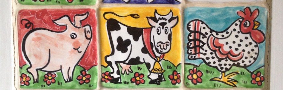 Hand Painted Single Farm Tiles