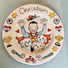 Happy birthday hand painted plate