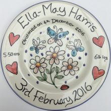 Hand painted Christening plate