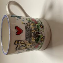 Church wedding painted mug
