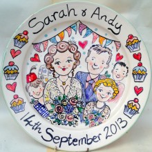 Hand painted personalised Wedding Plate 2013 S&A