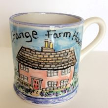 hand painted farm mug