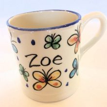 Personalised painted mug with name