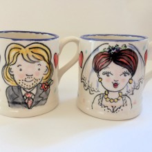 Hand painted wedding mug gifts