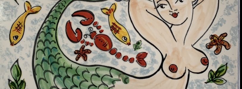 Mermaid hand painted bathroom tiles