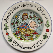 New baby hand painted plate November 2020