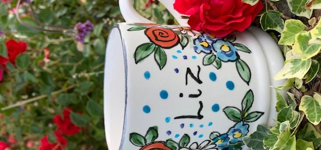 Personalised hand painted name mug Liz