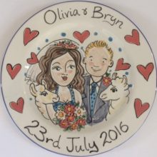 Personalised wedding gift plate
