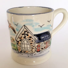 Hand painted mug of old post office