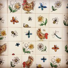 Single tiles country images hand painted
