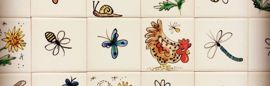 Single tiles country images hand painted