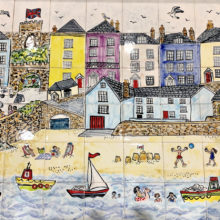 Seaside hand painted mural