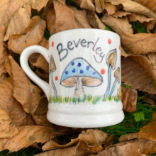 toadstool hand painted beverly mug