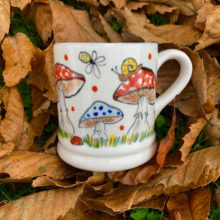 toadstool hand painted mug