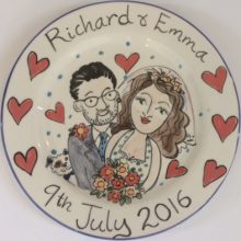 Wedding gift personalised plate July 2016
