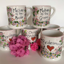 Hand painted wedding mugs